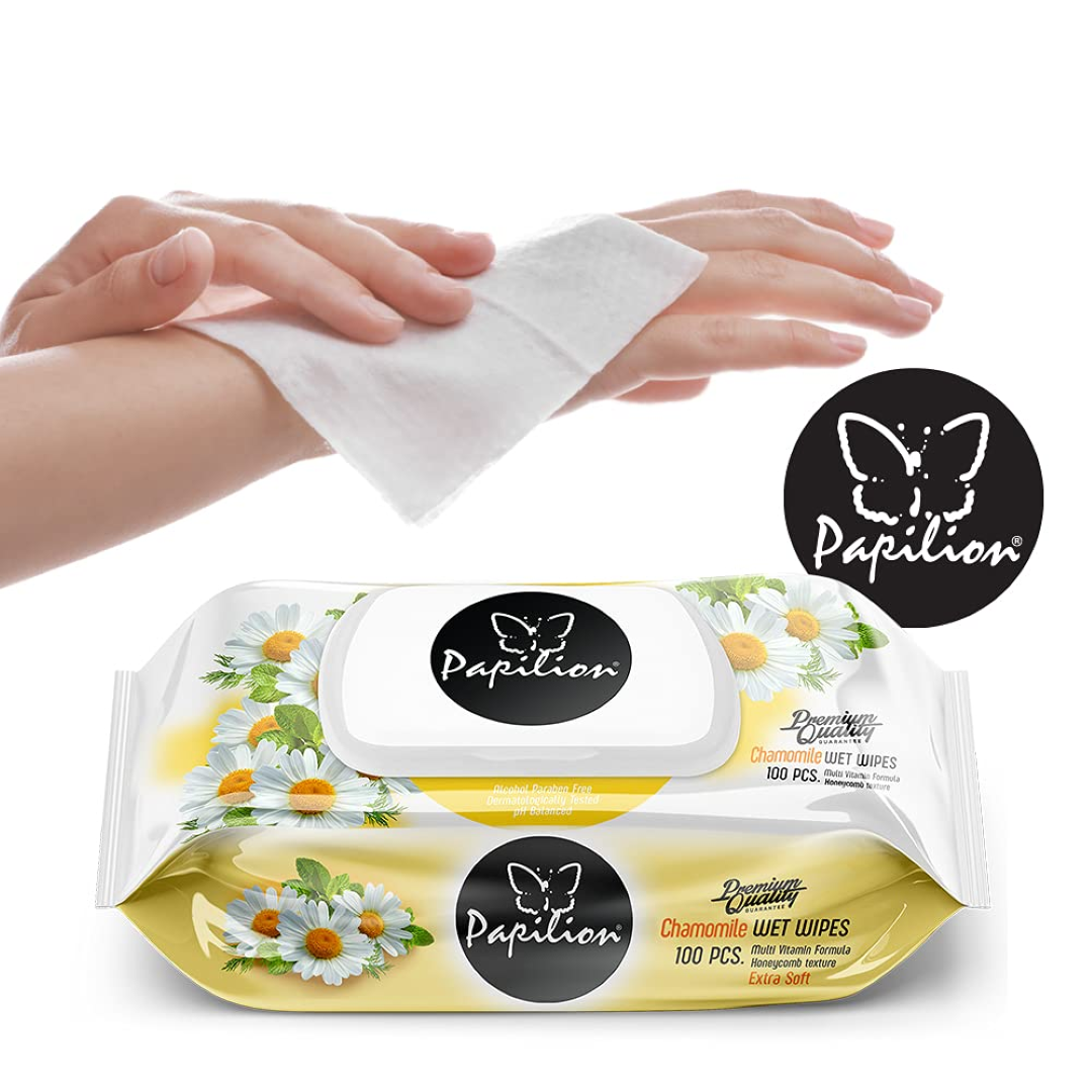 PAPILION BABY WET TOWEL 100'S WITH CAP